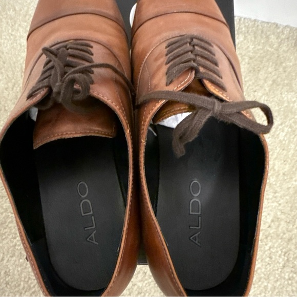 Aldo Men\'s Brown Leather Dress Shoes